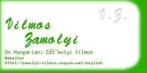 vilmos zamolyi business card